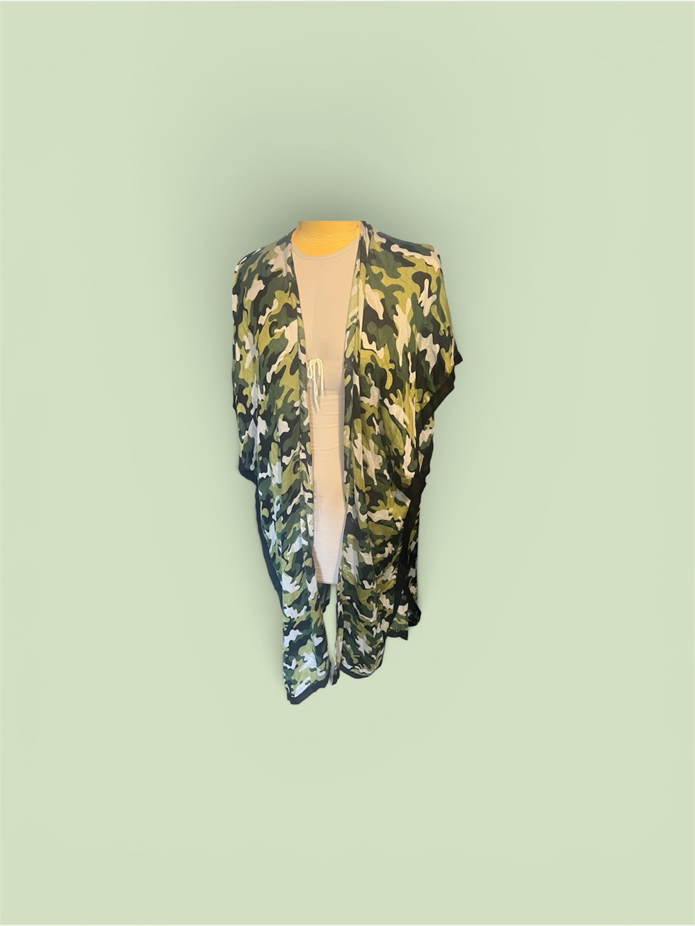 Camouflage Open-Front Women's Kimono